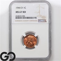 1944-D Lincoln Wheat Cent, NGC MS67 RD Guide: 315