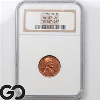 1938-S Lincoln Wheat Cent, NGC MS67 RD Guide: 300