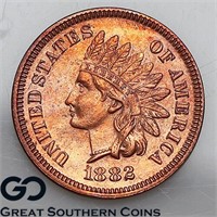1882 Indian Head Cent PROOF, NearGemPF RB Bid: 385