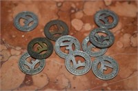 10 Fort Worth Transit Tokens Dated 1942