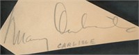 Mary Carlisle signature cut