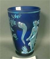 Fenton Contemporary Blue Favrene  Seasons Vase