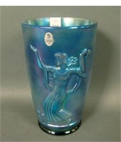 Fenton Contemporary Blue Favrene Seasons Vase
