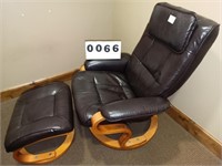 Brown Swivel Recliner with foot stool