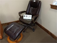 Executive office chair with foot stool