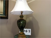 Vintage Ceramic Table Lamp hand Painted and shade
