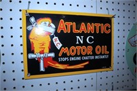 PORCELAIN ATLANTIC MOTOR OIL ADV SIGN
