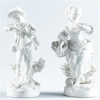 TWO 19TH CENTURY DERBY BISQUE FIGURES