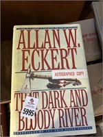 Allan W Eckert Signed Book Dark & Bloody River