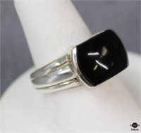 Size 6 Sterling & Onyx Ring