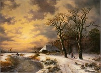 Wouter Jannsen Winter Pastoral Oil on Board