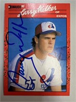 Expos Larry Walker Signed Card with COA