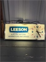 Leeson electric motors clock/light, works
