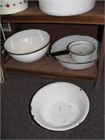 MIsc black and white enalware lot