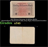 1923 Weimar Germany 50 Million Marks Hyperinflatio