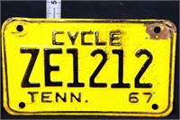 1967 Tennessee motorcycle plate