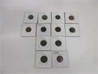 12 Indian Head pennies 1897-1908 complete order