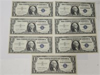 1957    7 Seq. Blue Seal One Dollar Notes