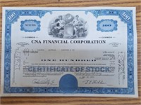 Cna financial Corp stock certificate