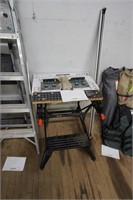 folding work table (missing half of top),