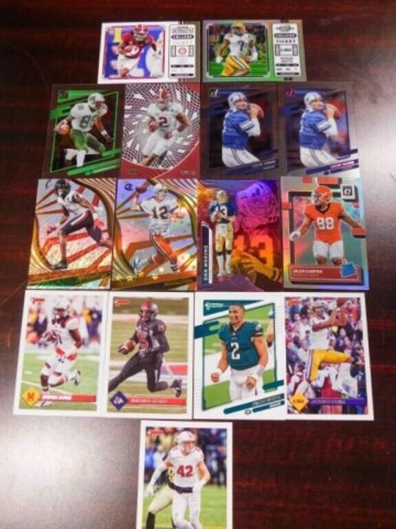 14 Variety college & 1 NFL sports cards