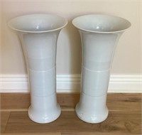 Pair of white 25" vases