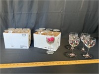 lot of painted wine glasses