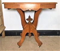 Eastlake Antique Parlor Table on Casters