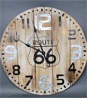 Route 66 Wooden Clock
