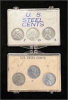 Two US Steel Cents PDS Sets