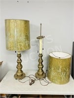 Stiffel Co. brass oversize table lamps - 37" tall