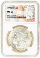 Coin 1904-O Morgan Silver Dollar-NGC-MS63