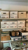 (3) Shelfs Boxes Of Records, Books, Movies