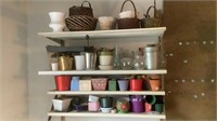 (4) Shelfs Of Flowers Pots & Baskets