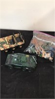 Group of army kids toys with army men