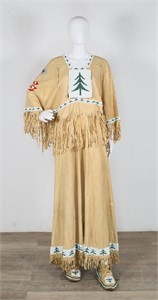 Native American Beaded Dance Dress & Moccasins