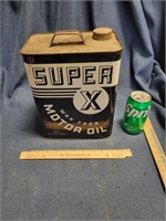 Super X Motor Oil Empty Can
