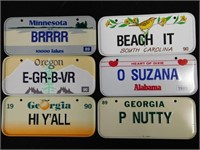 Six 1990 Post Cereals bicycle vanity plates