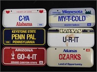 Six 1990 Post Cereals bicycle vanity plates