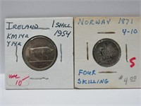 Norway and Ireland Silver Coins