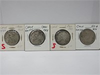 4 Brazil Silver Coins