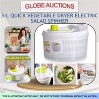 3-L QUICK VEGETABLE DRYER ELECTRIC SALAD SPINNER