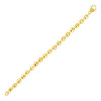 14k Gold Shiny Oval Link Bracelet