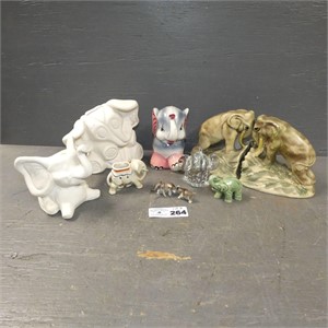 Tray Lot of Assorted Elephant Figurines