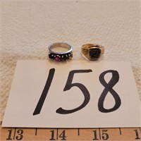 Beaver VOC HS 10K Class ring & 14K Ring w/stones