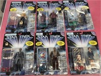 Star Trek figurines with collector cards six