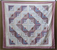 Geometric Pattern Hand Stitched Reversible Quilt