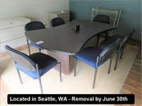 6' FORMICA TOP CONFERENCE TABLE W/(6) SIDE