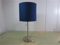 Neat Blue Shaded Metal Table Lamp