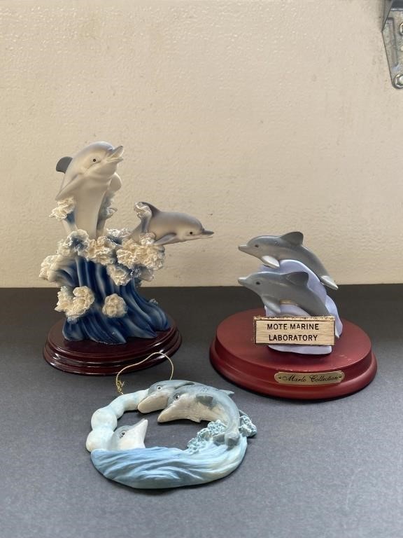 (3) Dolphin Nautical Themed Collectibles